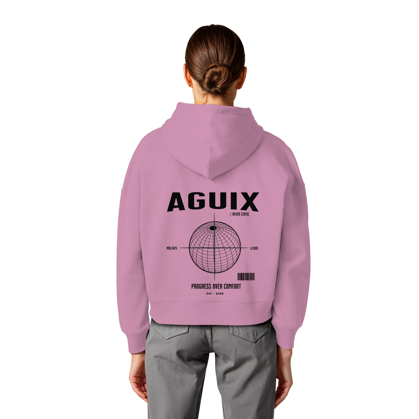 Never Static - Sudadera con Capucha Orgánica de Corte Ancho para Mujer
