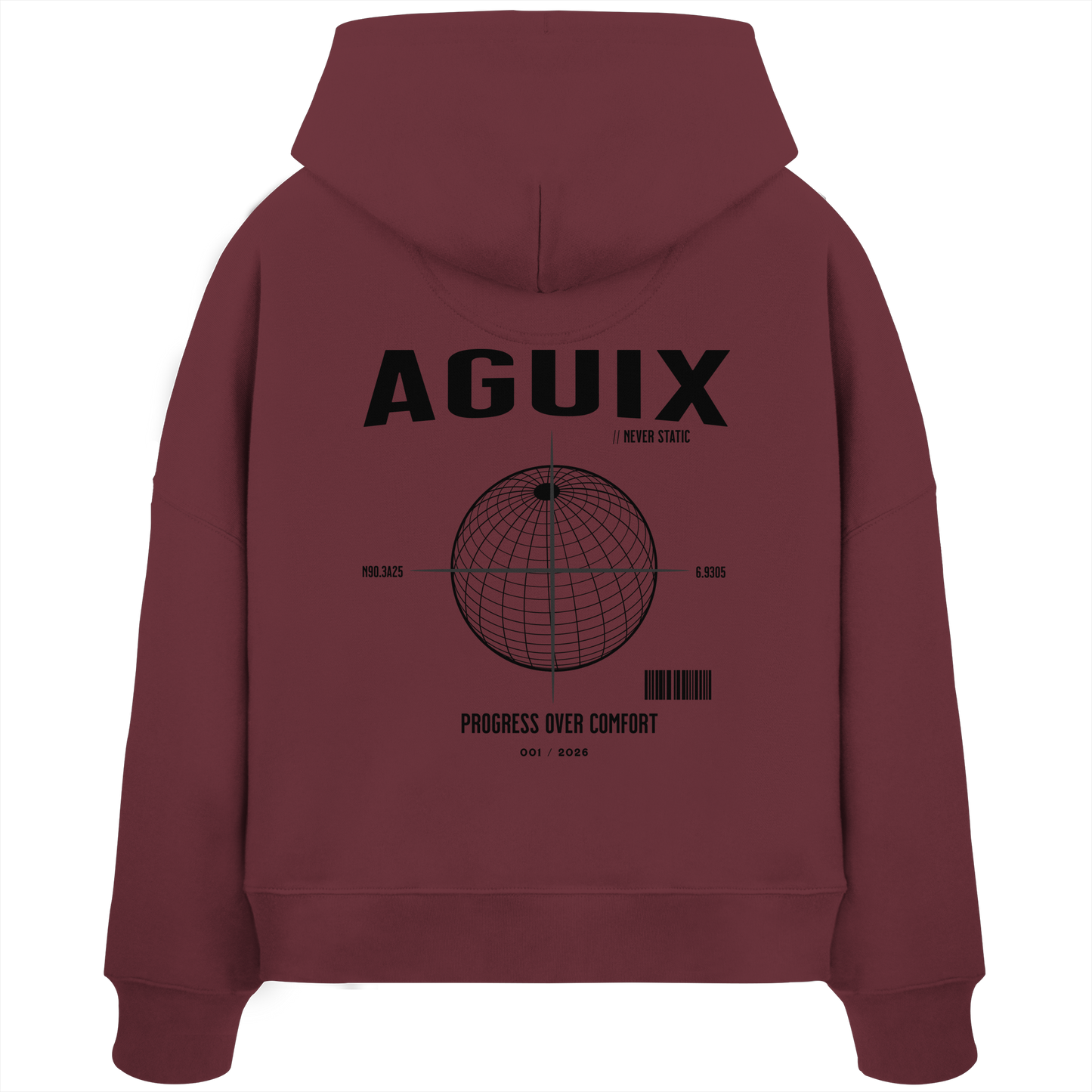 Never Static - Sudadera con Capucha Orgánica de Corte Ancho para Mujer