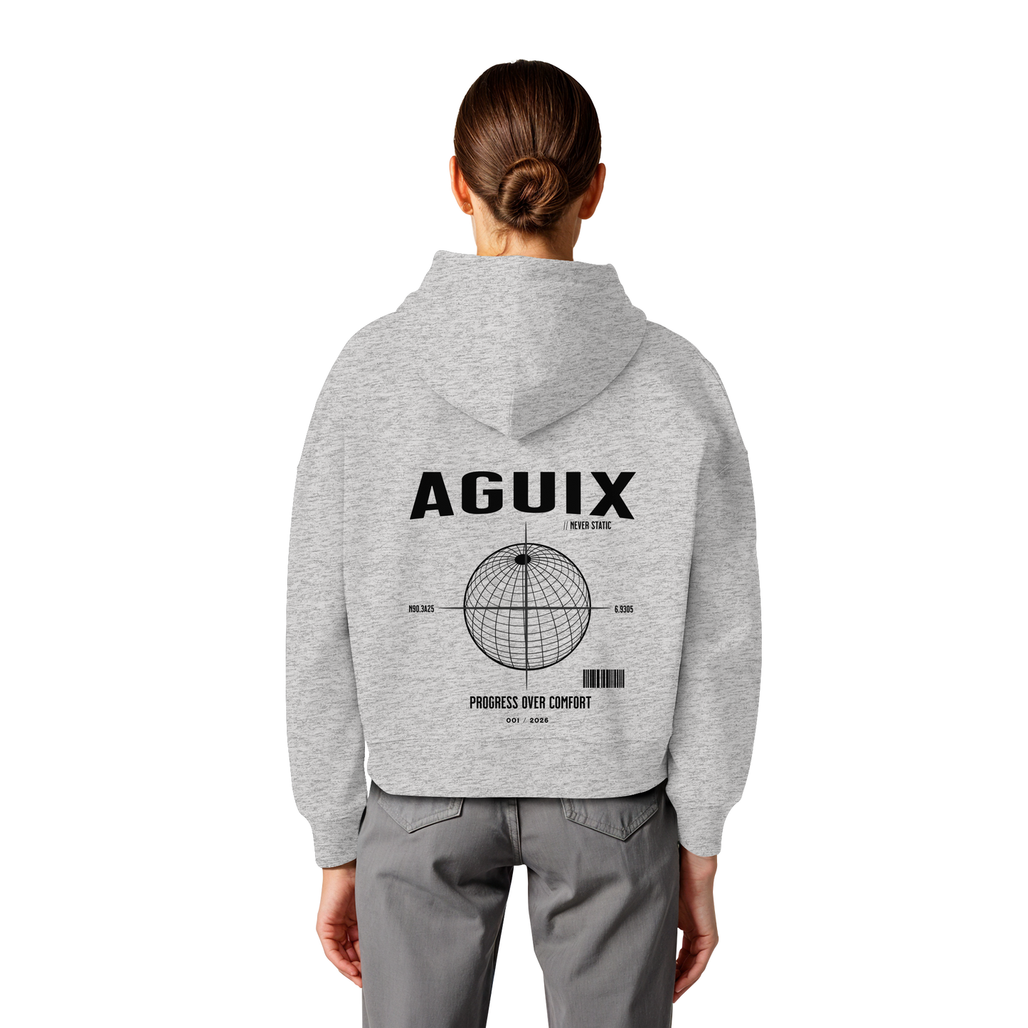 Never Static - Sudadera con Capucha Orgánica de Corte Ancho para Mujer