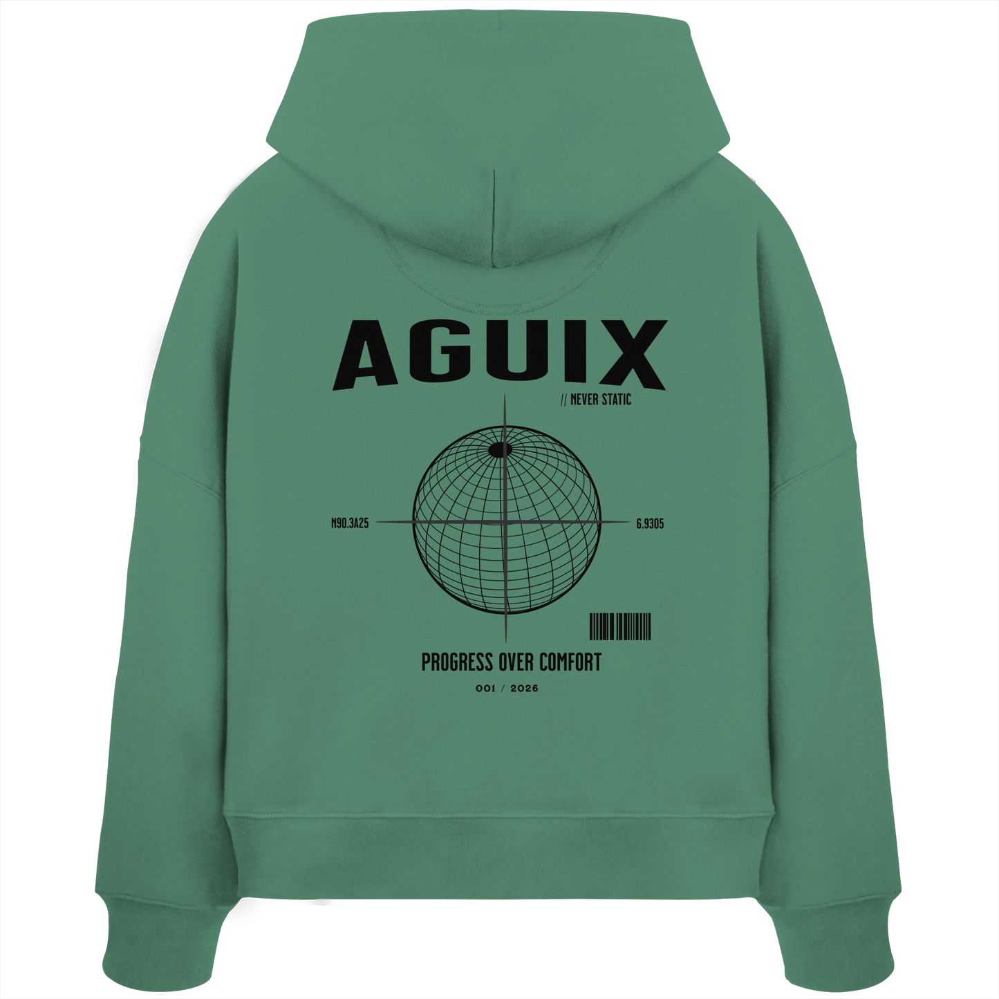 Never Static - Sudadera con Capucha Orgánica de Corte Ancho para Mujer