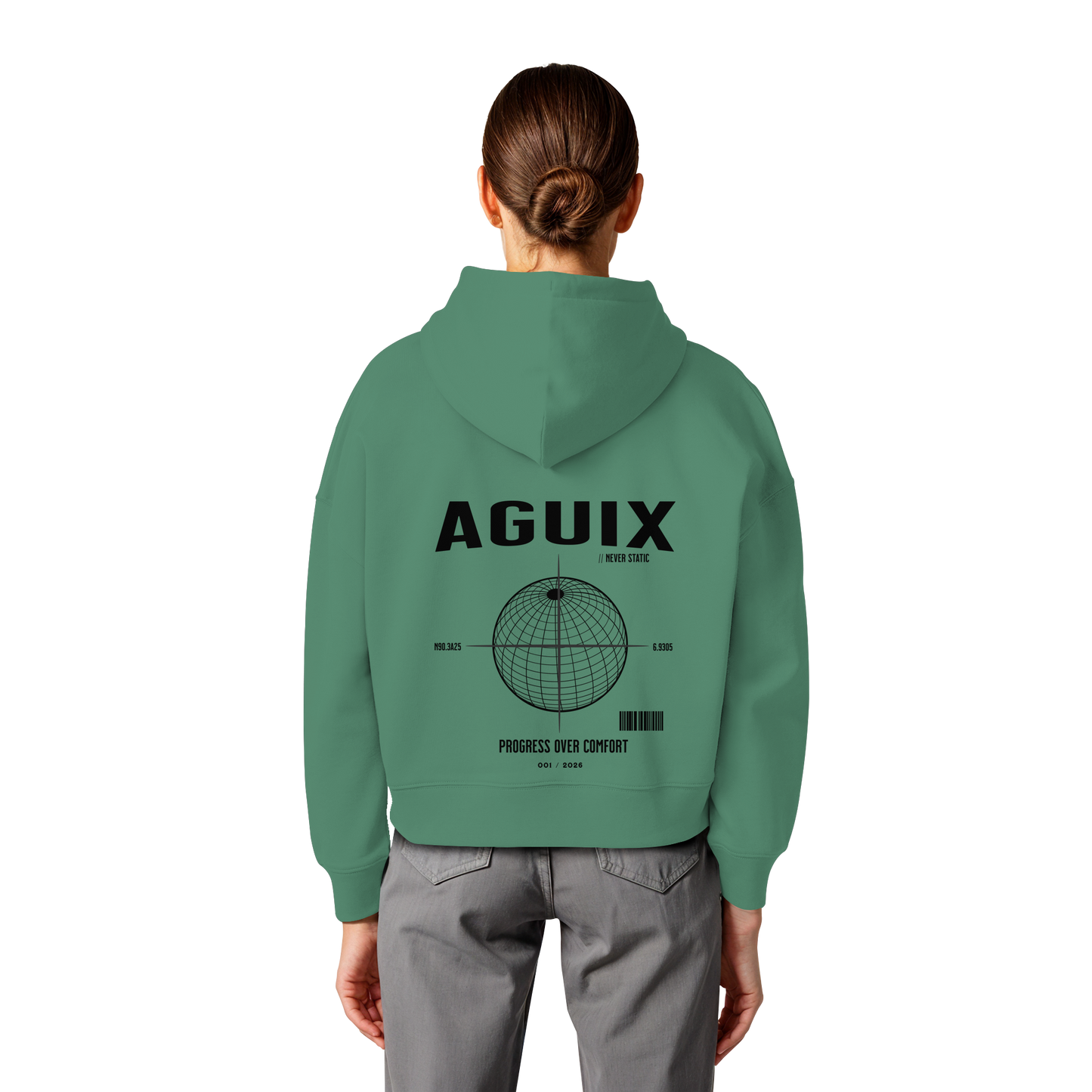 Never Static - Sudadera con Capucha Orgánica de Corte Ancho para Mujer