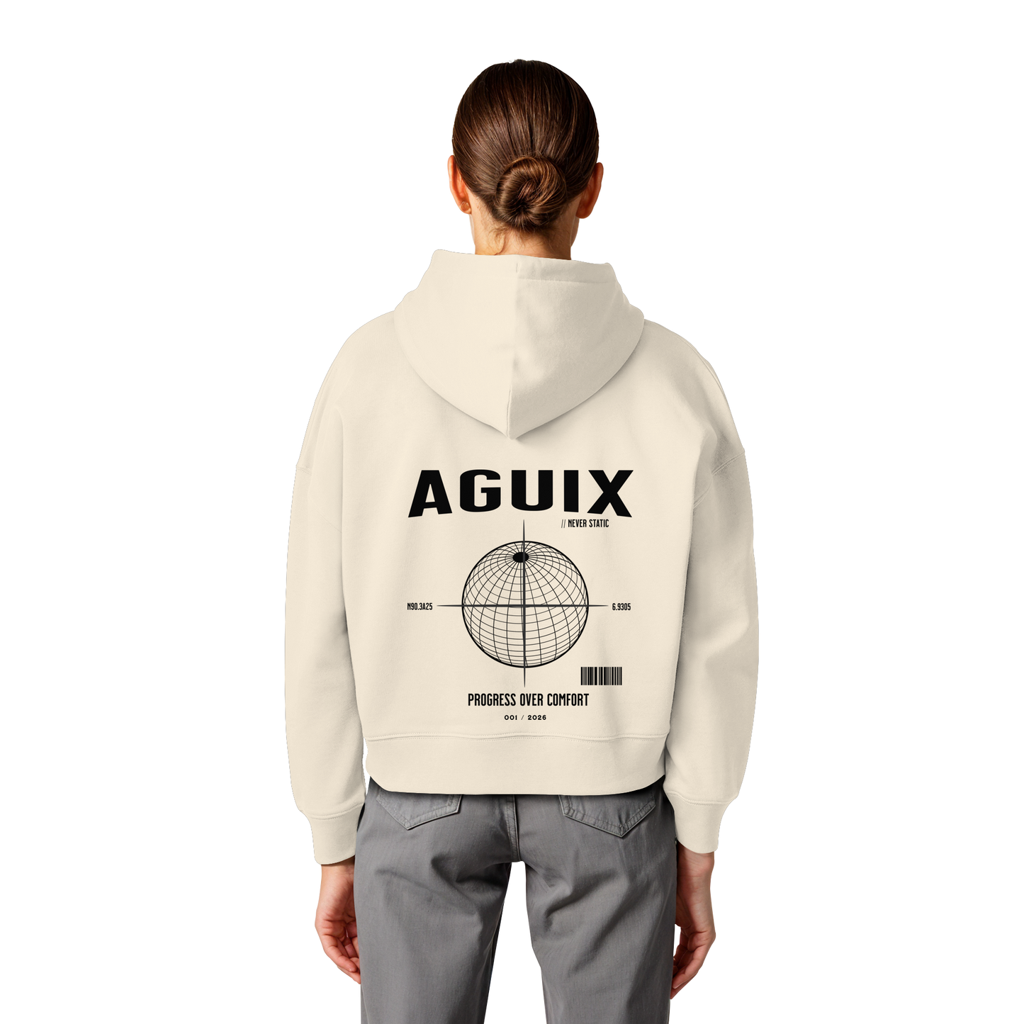 Never Static - Sudadera con Capucha Orgánica de Corte Ancho para Mujer