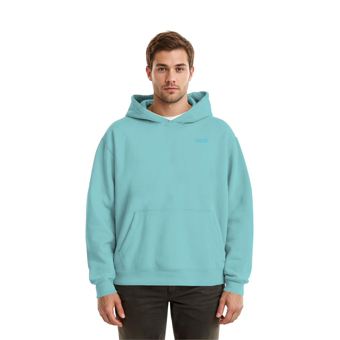 Aguix Basic - Sudadera con capucha corta afelpada