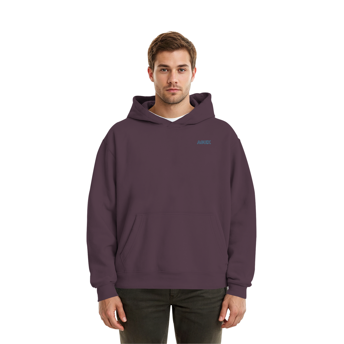 Aguix Basic - Sudadera con capucha corta afelpada