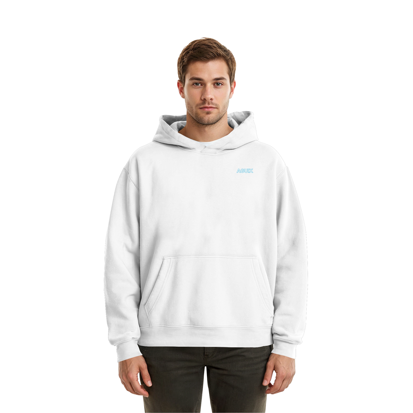 Aguix Basic - Sudadera con capucha corta afelpada