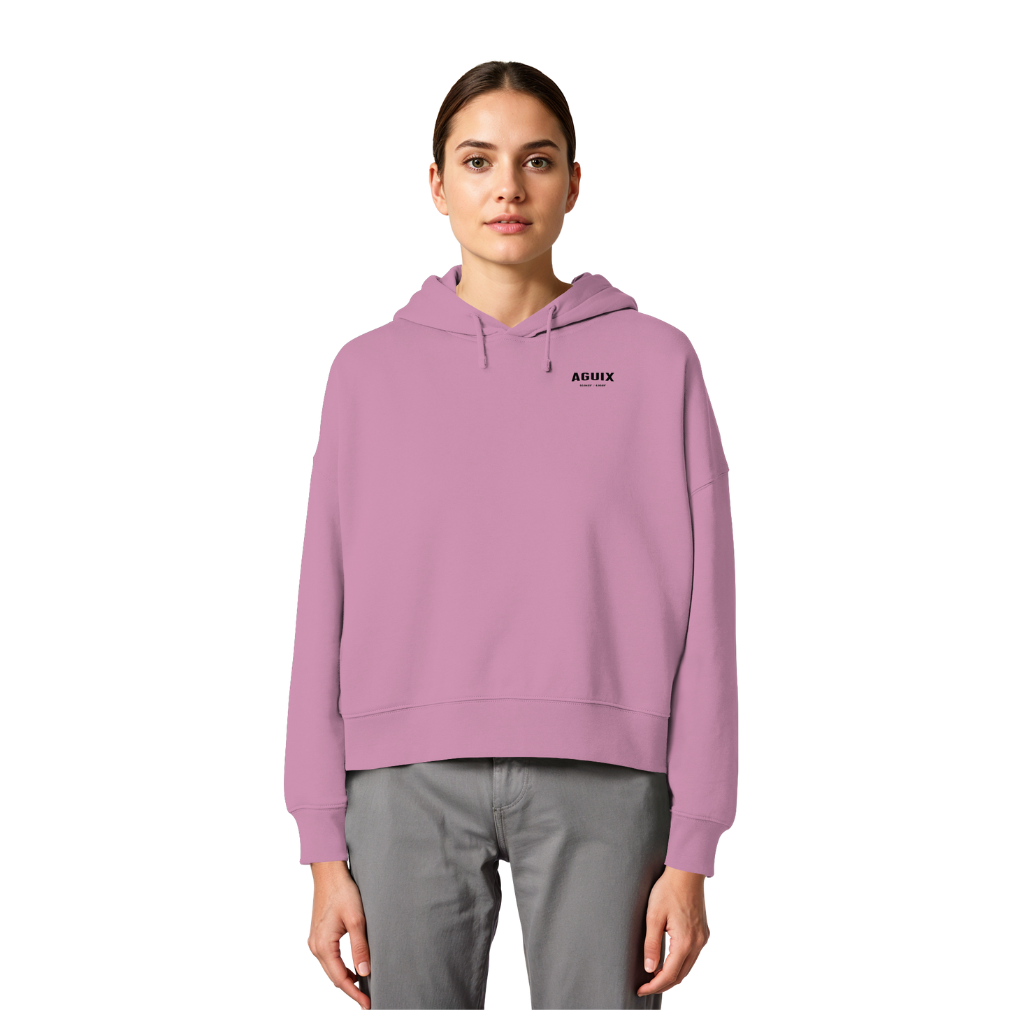 Never Static - Sudadera con Capucha Orgánica de Corte Ancho para Mujer