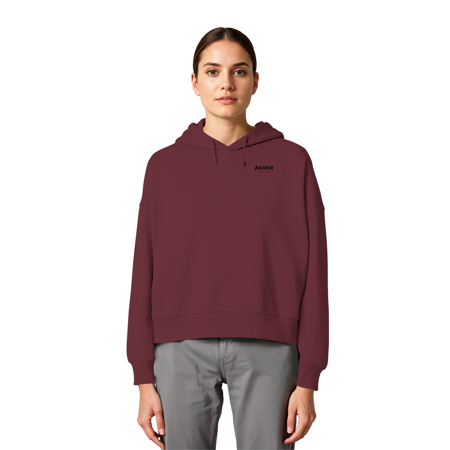 Never Static - Sudadera con Capucha Orgánica de Corte Ancho para Mujer