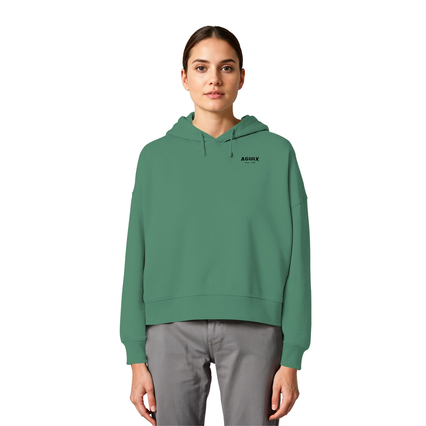 Never Static - Sudadera con Capucha Orgánica de Corte Ancho para Mujer