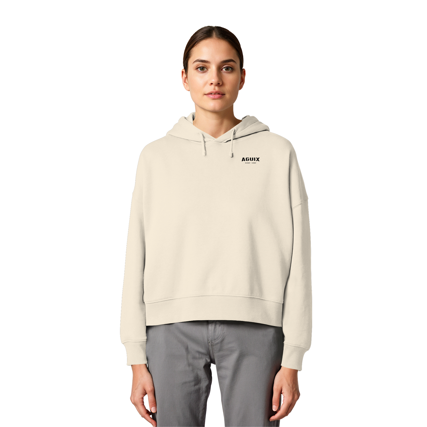 Never Static - Sudadera con Capucha Orgánica de Corte Ancho para Mujer