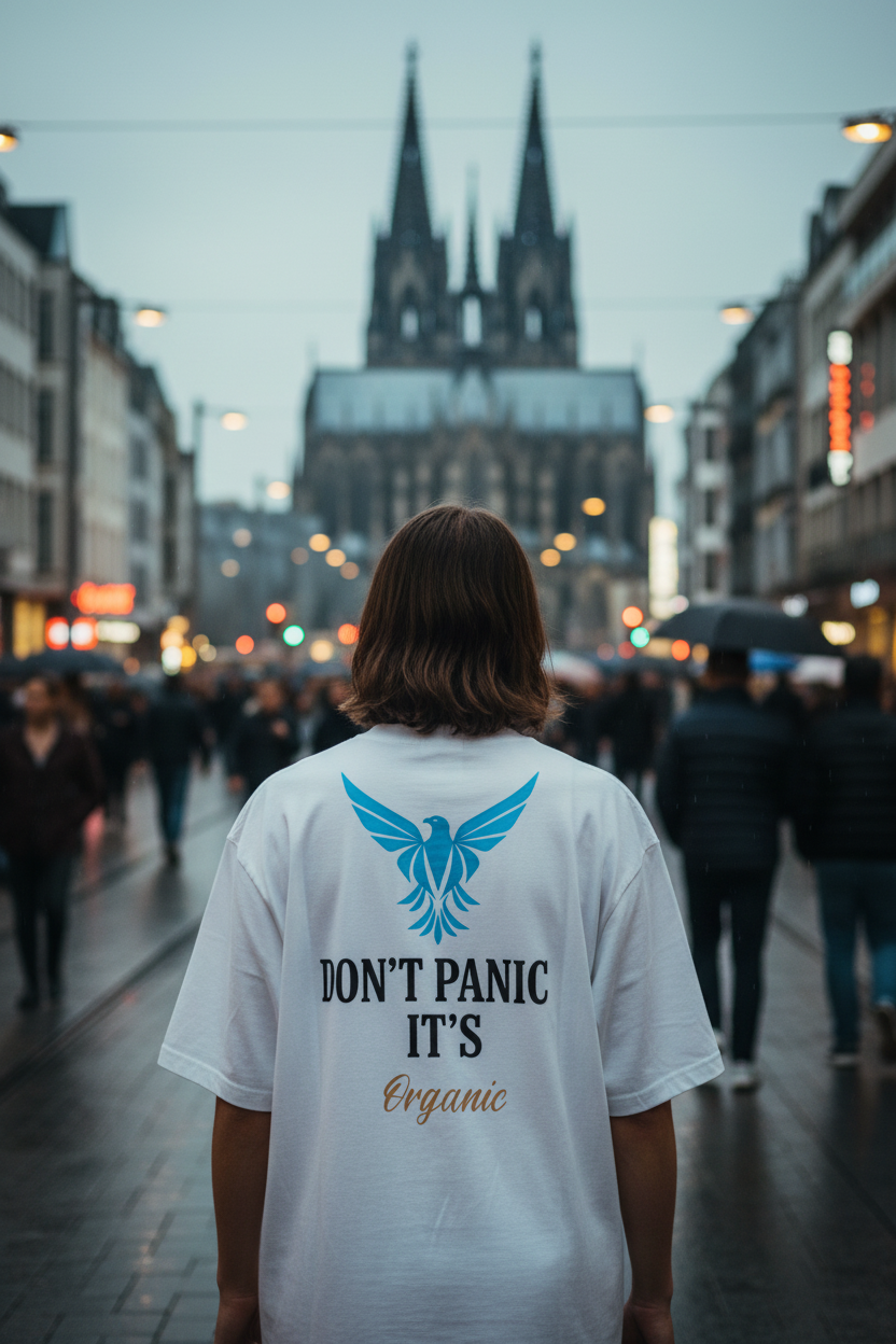 Don't Panic - Heavy Cotton T-Shirt in Köln
